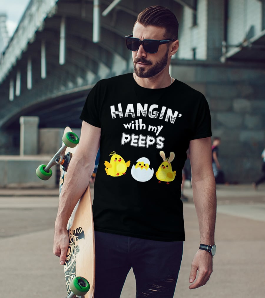 Hangin' With My Peeps Cute Chickens And Bunny T-Shirt