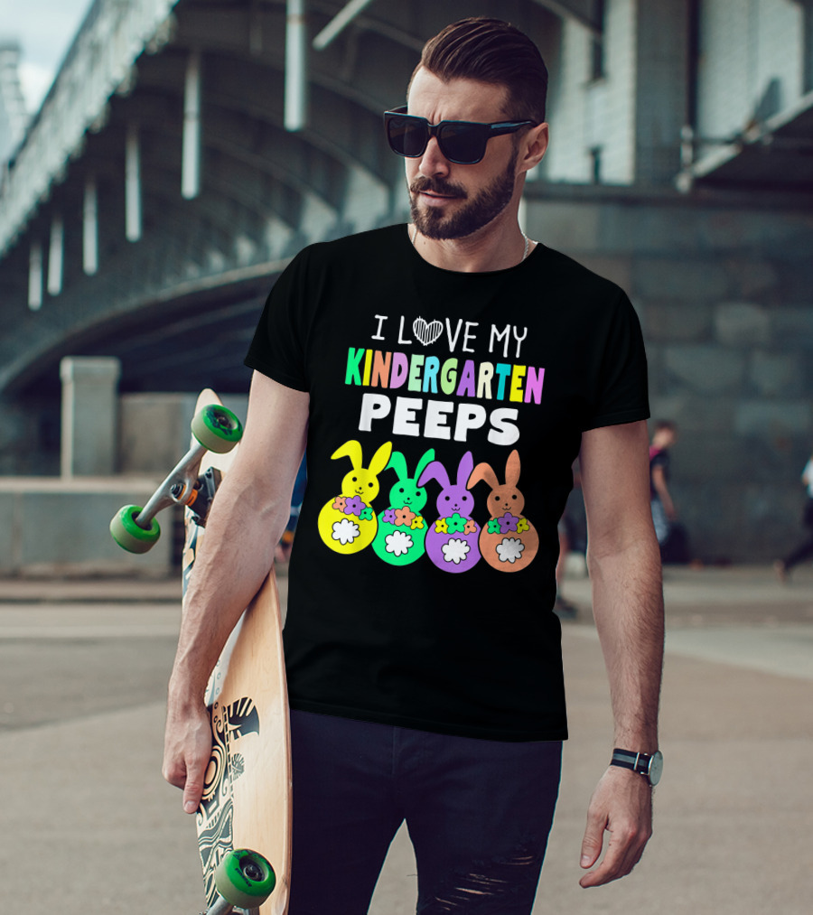 I Love My Kindergarten Peeps Happy Easter Bunnies T-Shirt