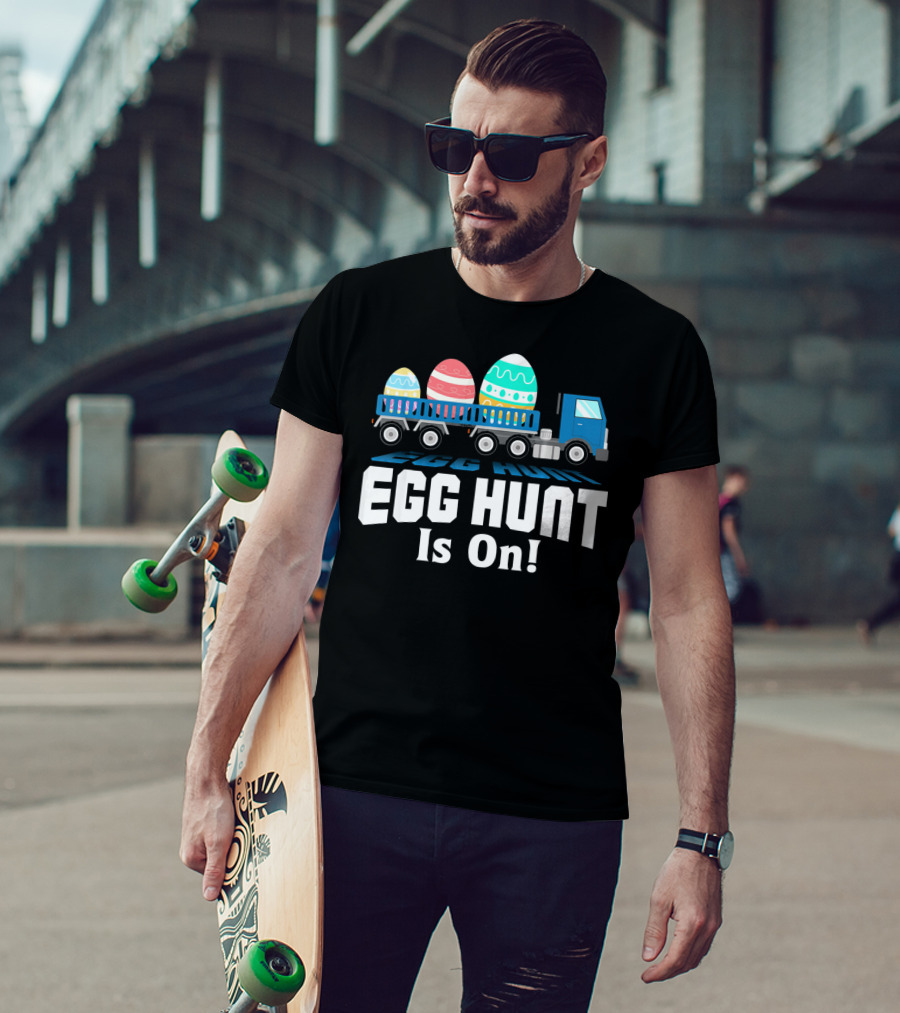 Egg Hunt Is On Easter Truck Carrying Easter Eggs T-Shirt