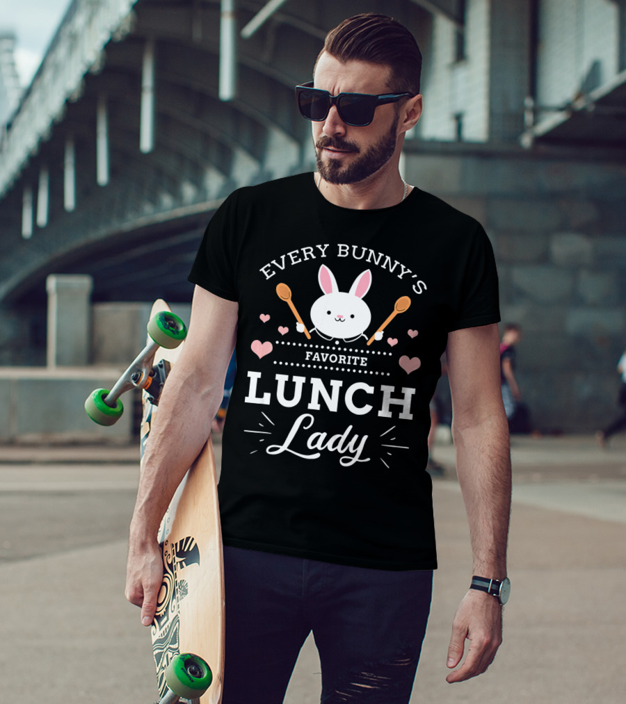 Every Bunny's Favorite Lunch Lady With Spoons And Hearts T-Shirt