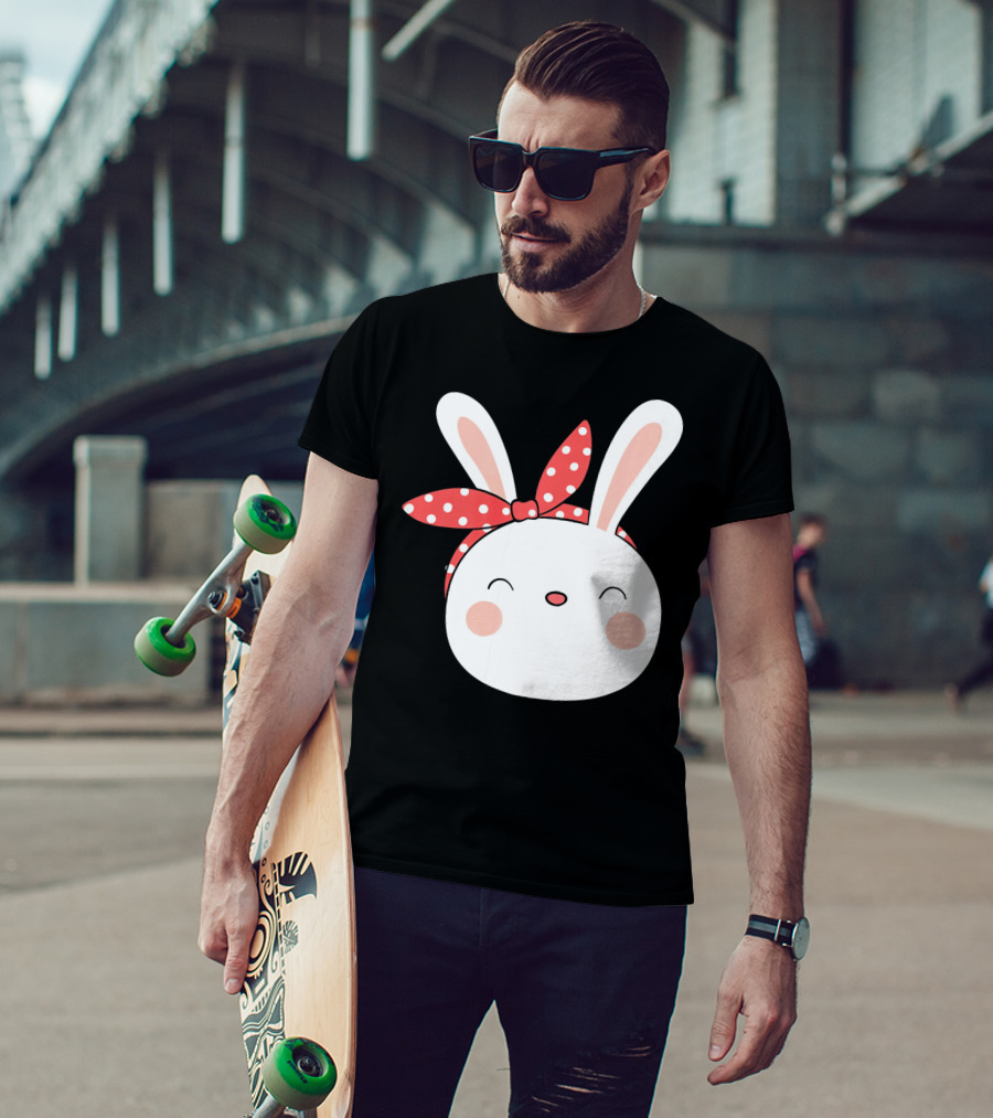 Easter Bunny With Polka Dot Headband T-Shirt