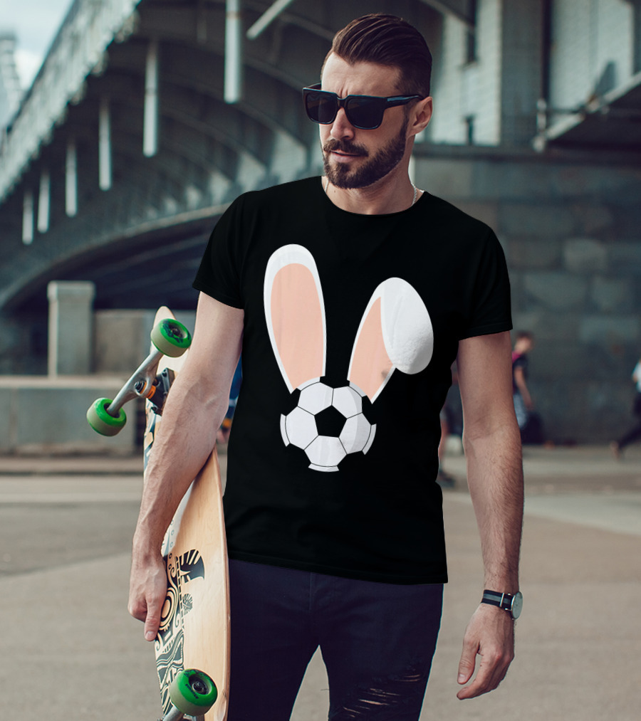 Easter Rabbit Bunny Ears Soccer Ball Combination T-Shirt