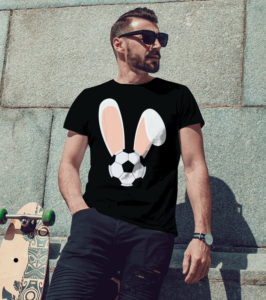 Easter Rabbit Bunny Ears Soccer Ball Combination T-Shirt