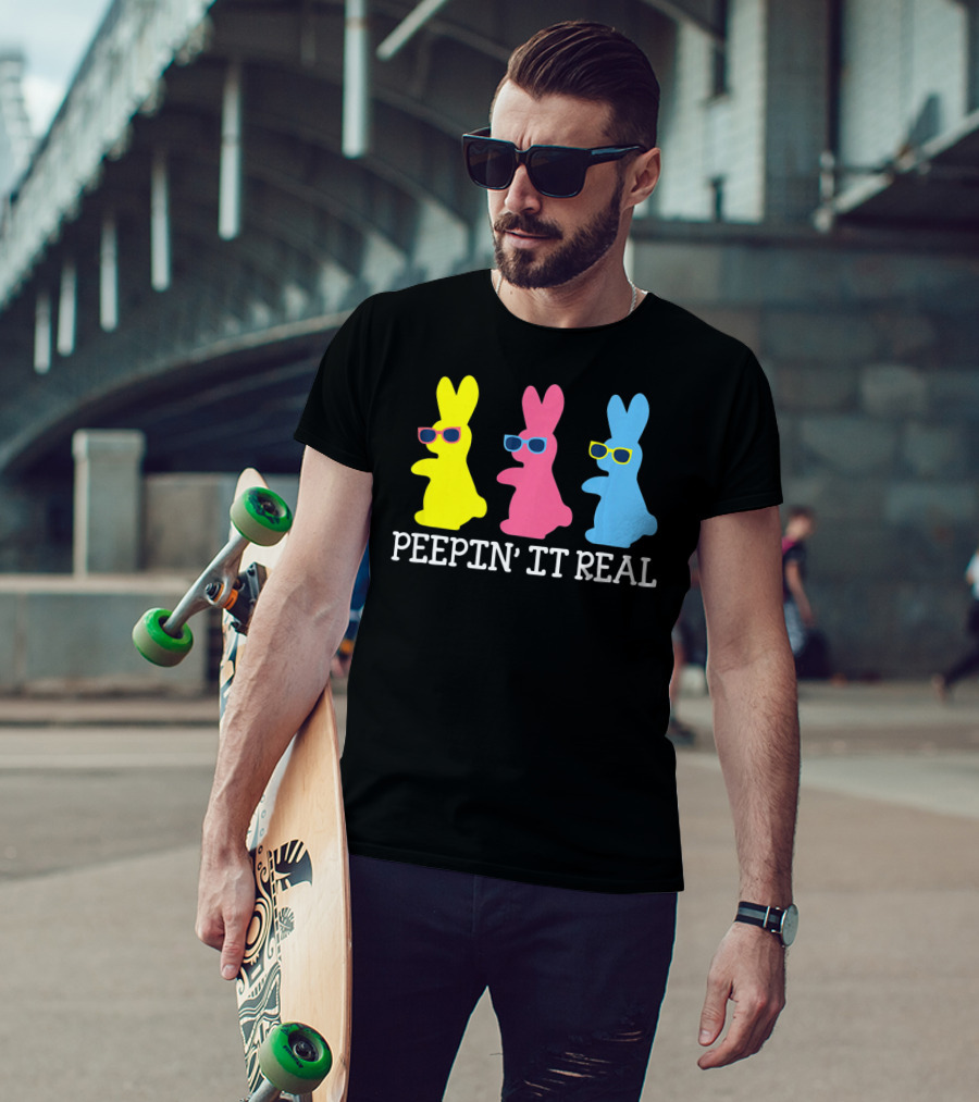Peepin It Real Colorful Easter Bunny Sunglasses Trio T-Shirt