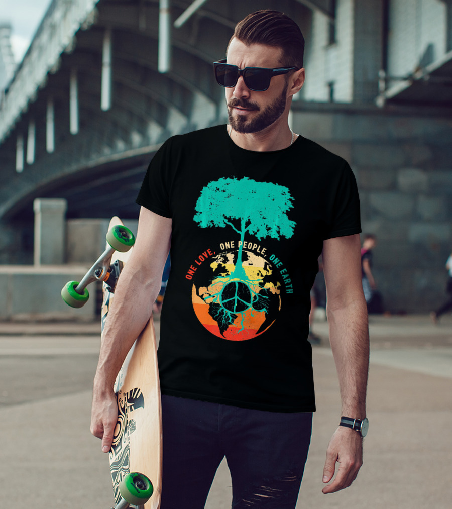 One Love One People One Earth Peace Tree T-Shirt