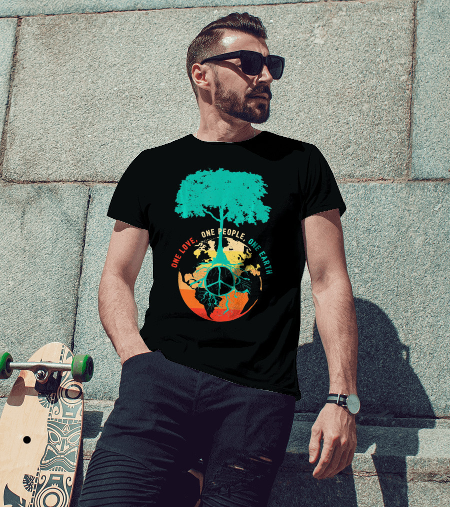 One Love One People One Earth Peace Tree T-Shirt