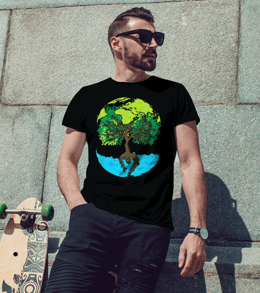 World Environment Earth Day Save The Tree Planet Nature Conservation T-Shirt