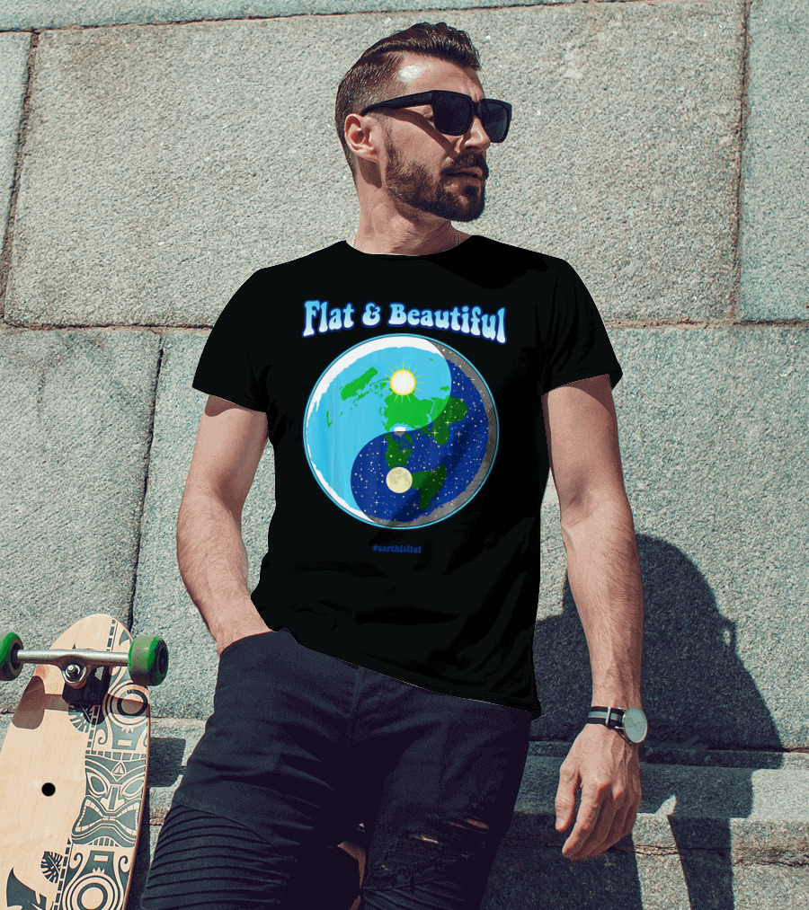 Flat And Beautiful Earth Ying Yang #earthisflat T-Shirt