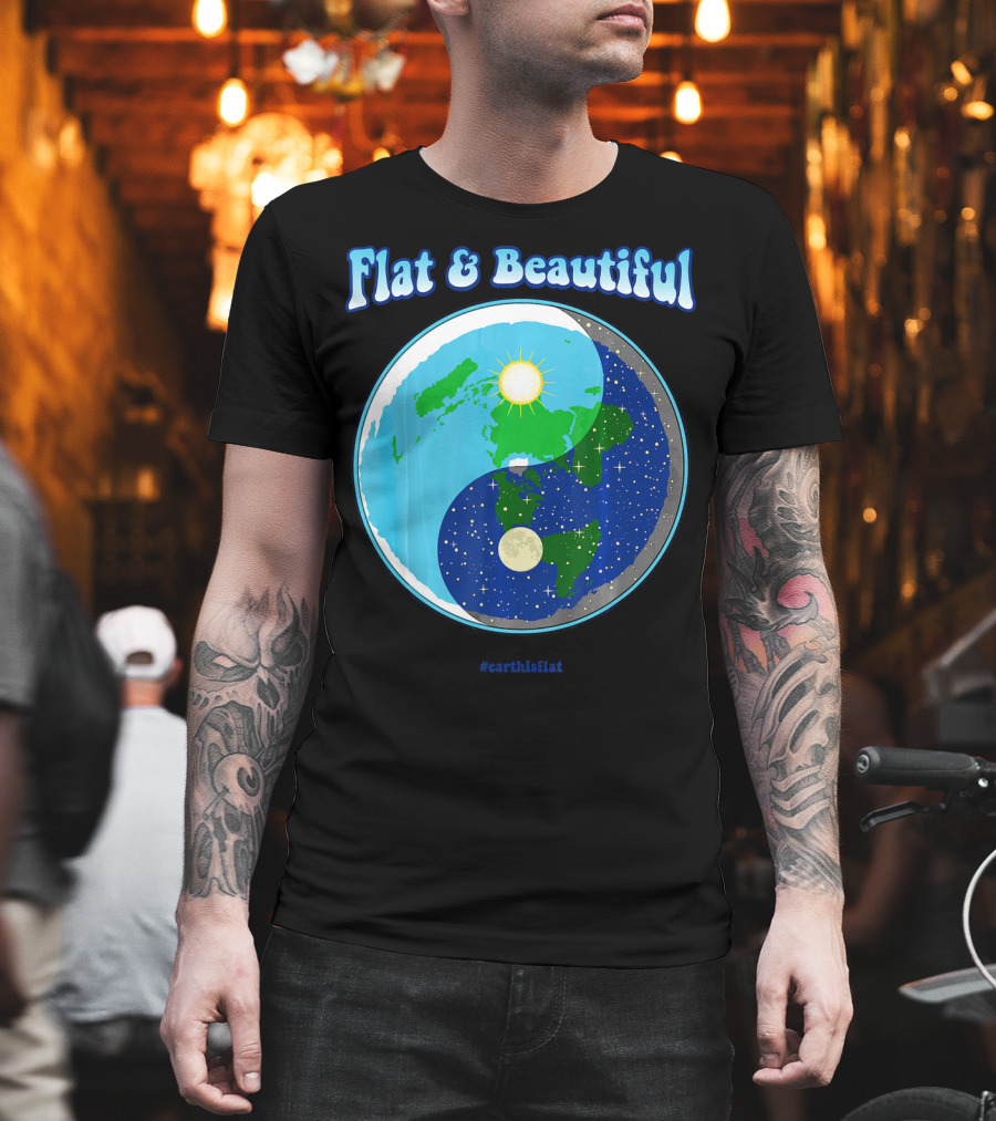 Flat and Beautiful Earth Ying Yang #earthisflat T-Shirt