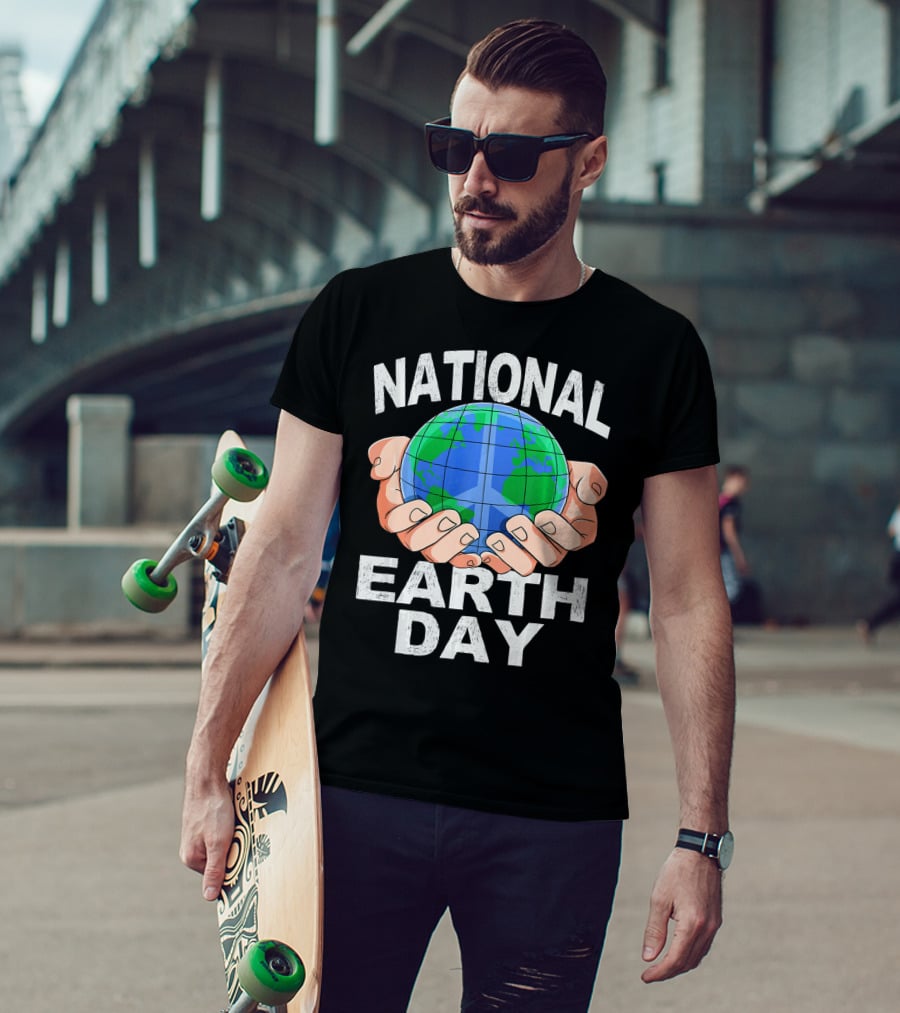 National Earth Day Nature Hands Holding Globe April T-Shirt