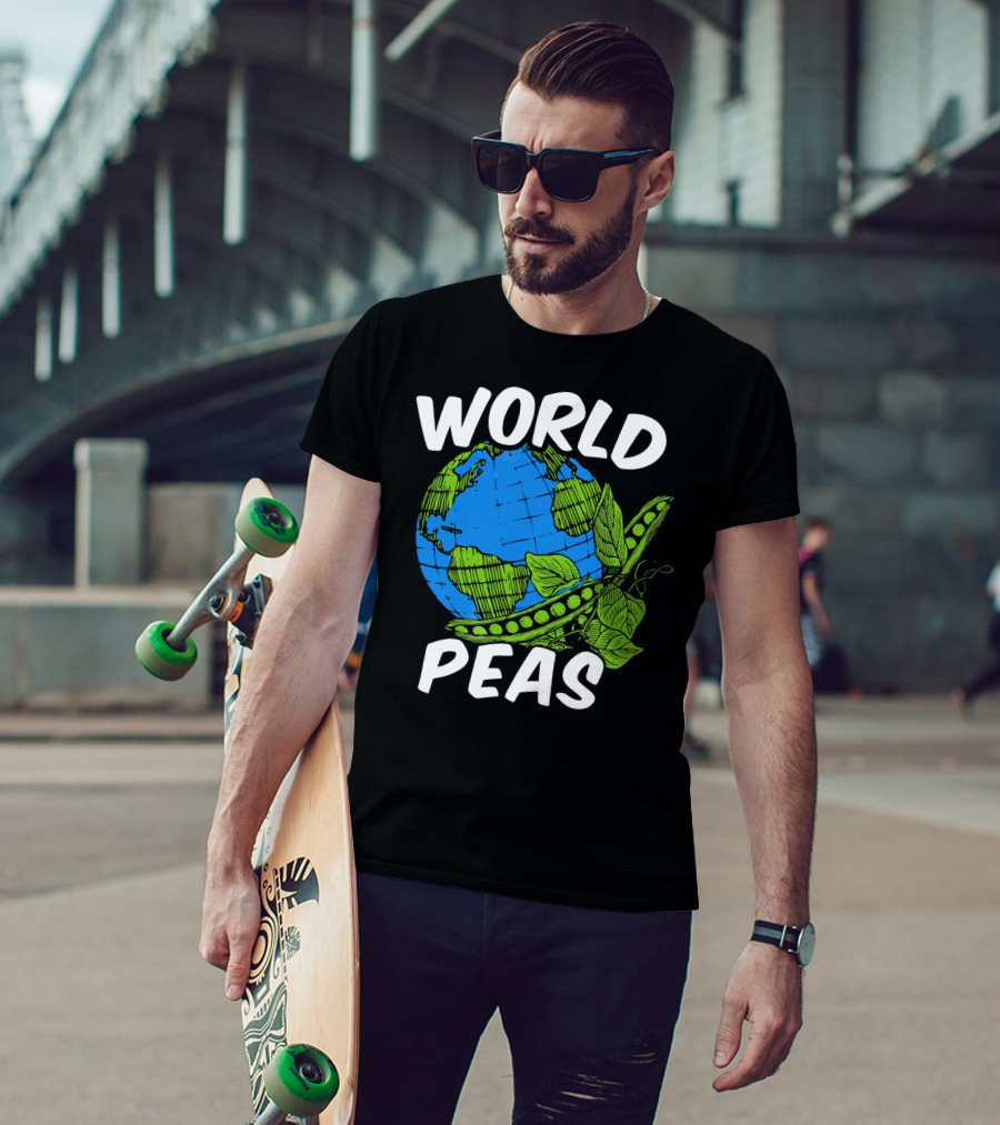 World Peas Pun Funny Peace On Earth T-Shirt