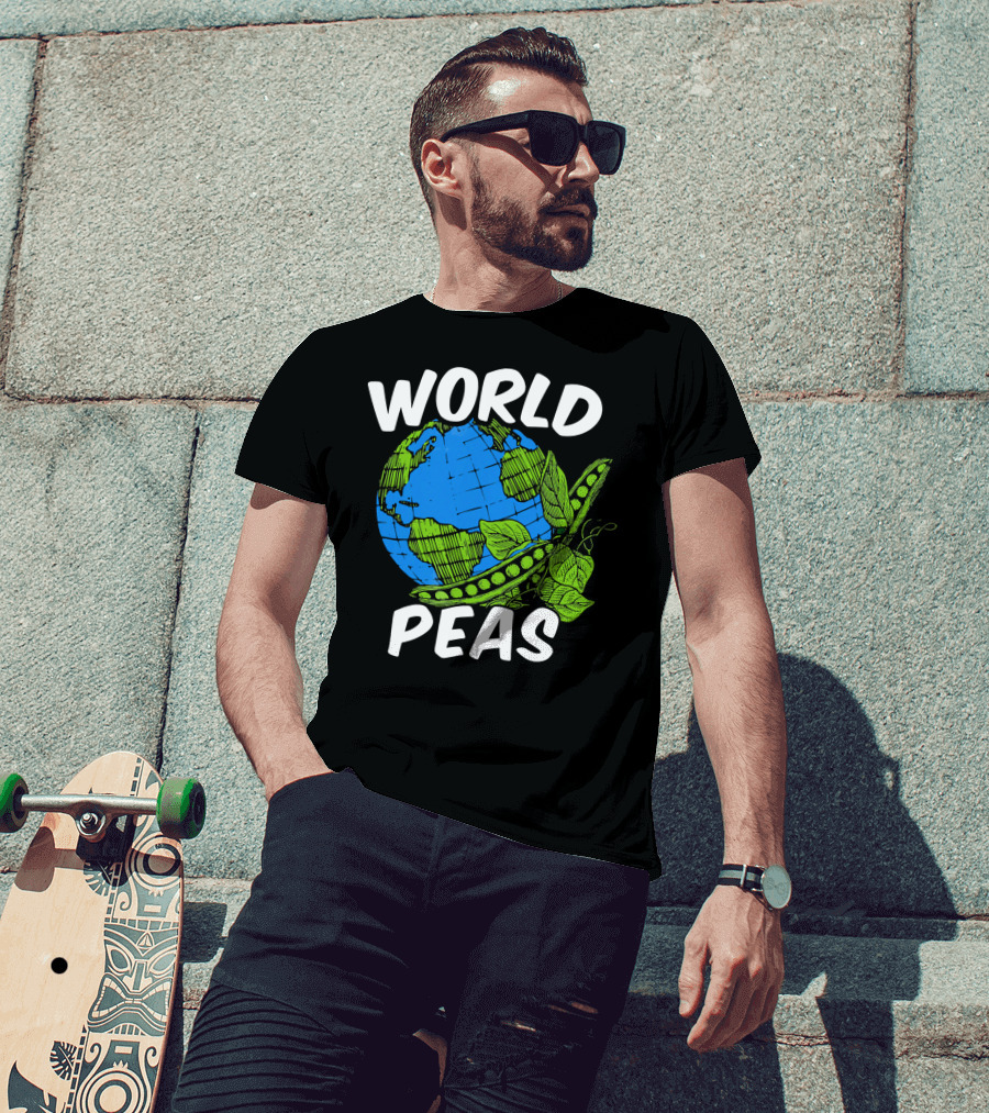 World Peas Pun Funny Peace On Earth T-Shirt