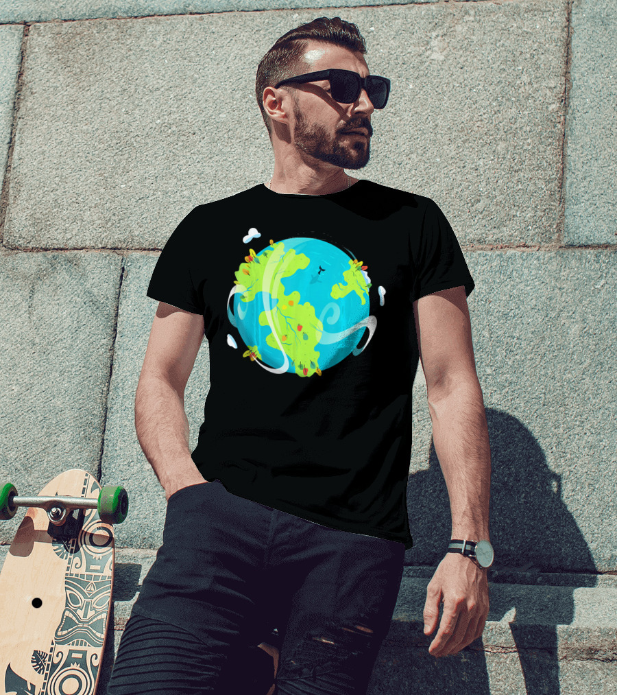 Earth Day Mother Planet Tree Dolphin Scenic Globe T-Shirt