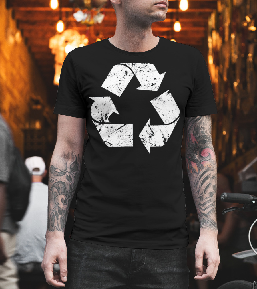 Earth Day Vintage White Recycle T-Shirt