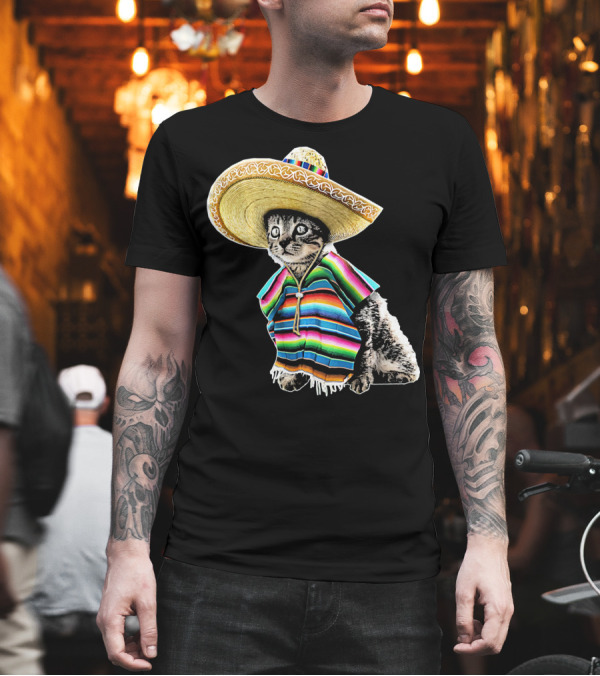 Cinco De Mayo Cat Sombrero Funny Fiesta Kitten T-Shirt Cinco De Mayo Cat Sombrero Funny Fiesta Kitten T-Shirt