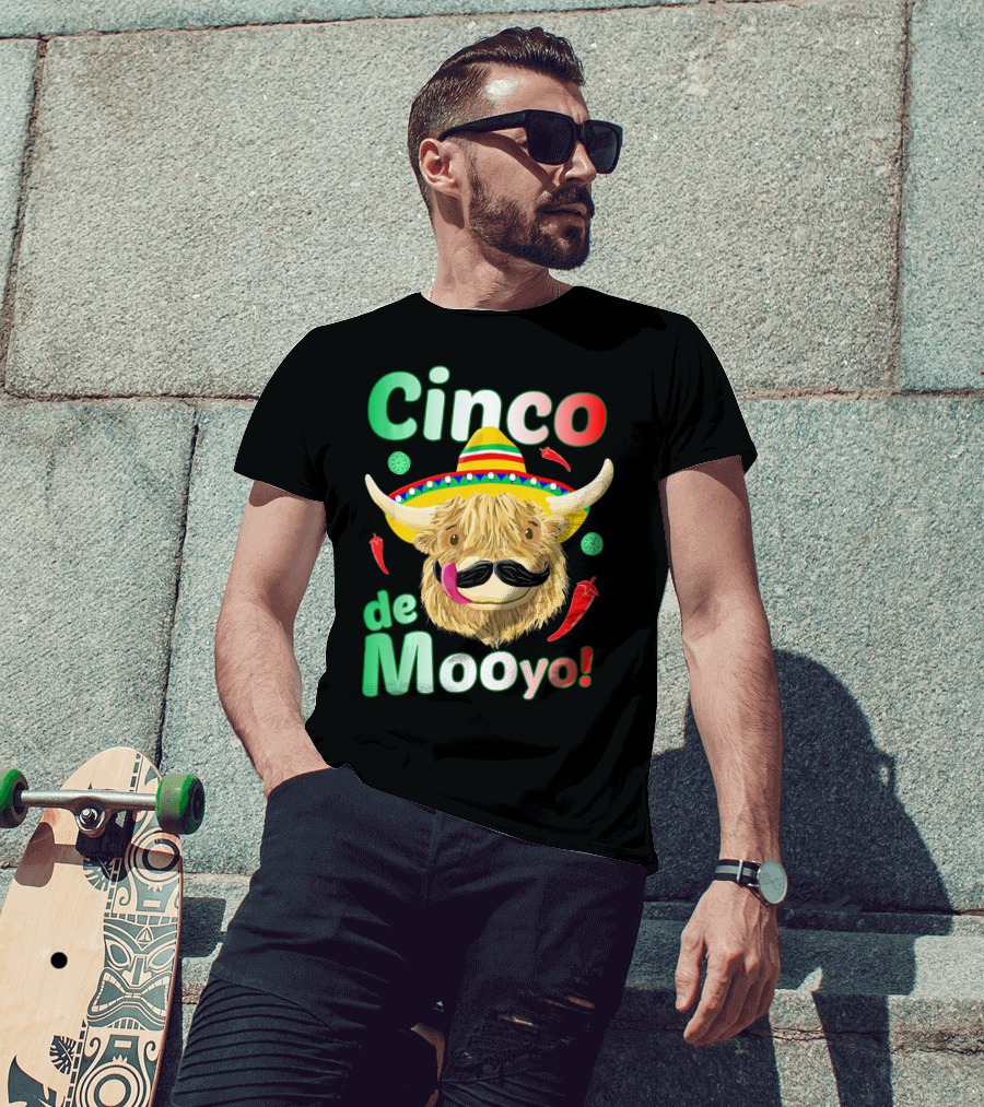 Cinco De Mooyo Scottish Highland Cow Fiesta T-Shirt