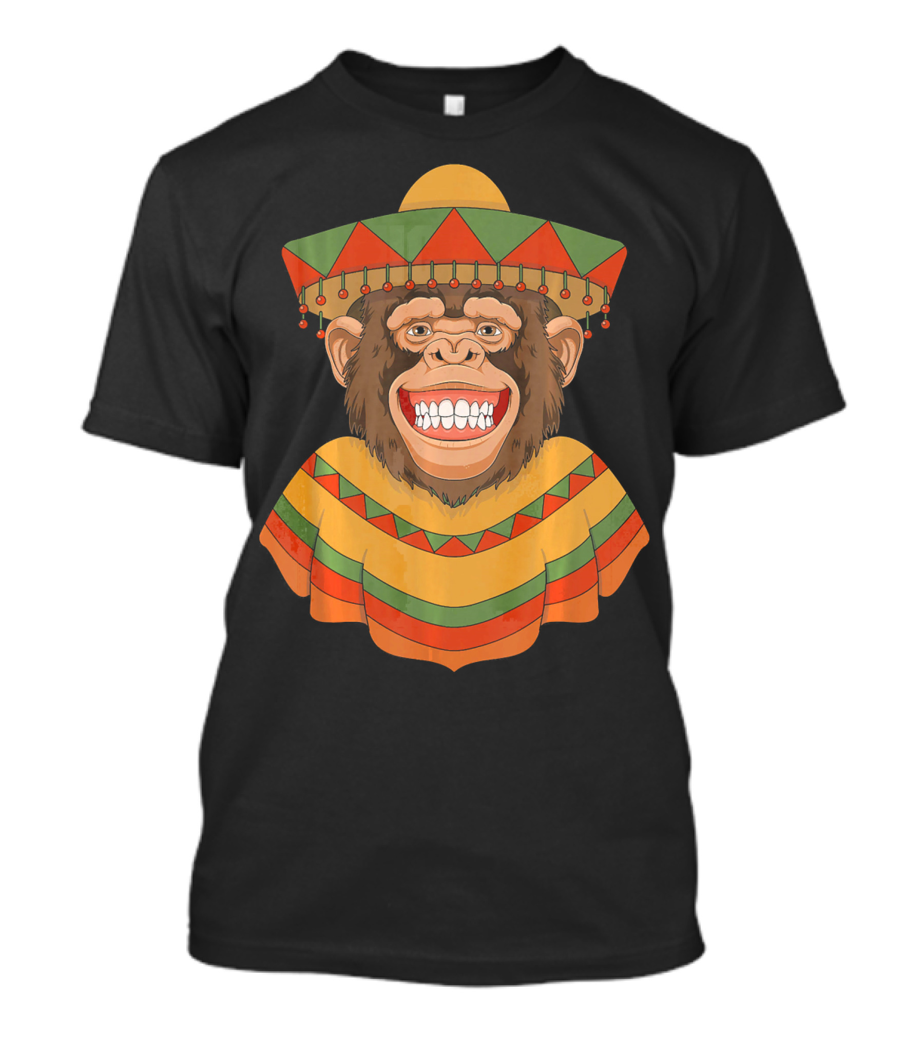 Cinco De Mayo Monkey Sombrero And Poncho T-Shirt