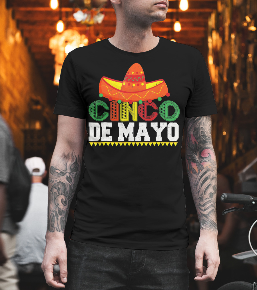 Cinco De Mayo Sombrero Colorful Festive Mexican T-Shirt