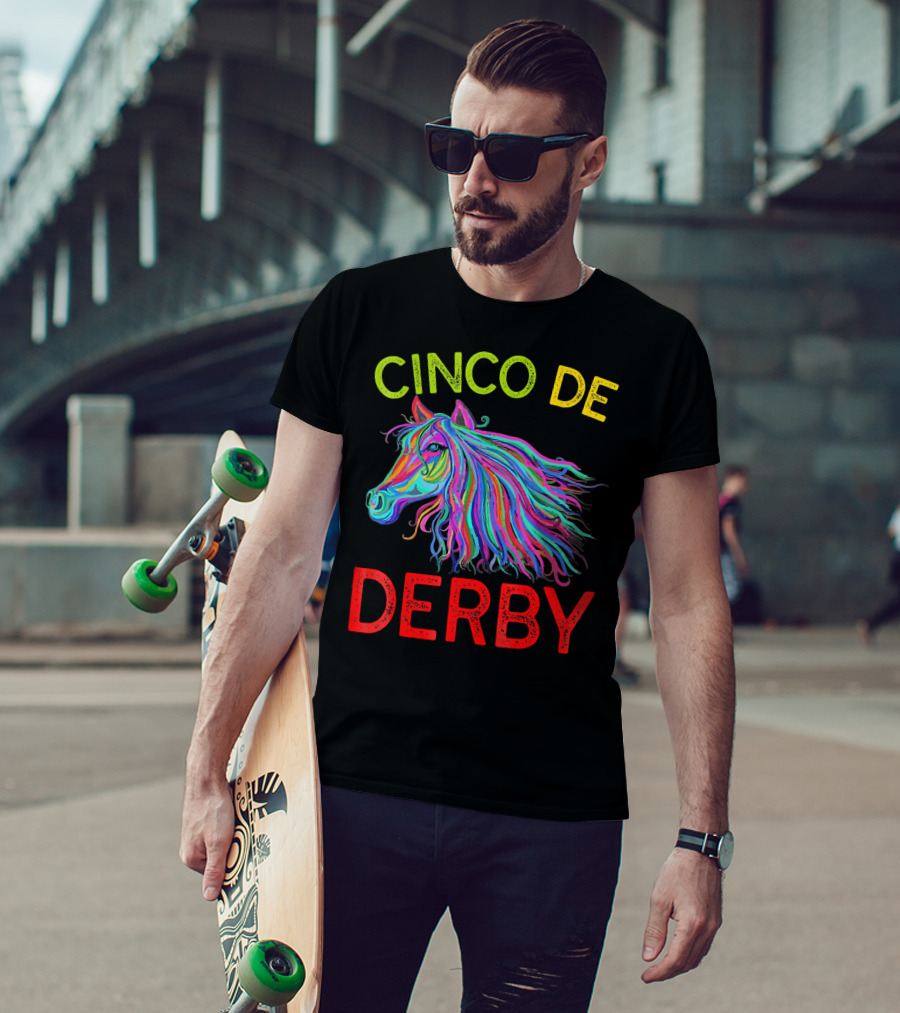 Cinco De Derby Colorful Horse T-Shirt
