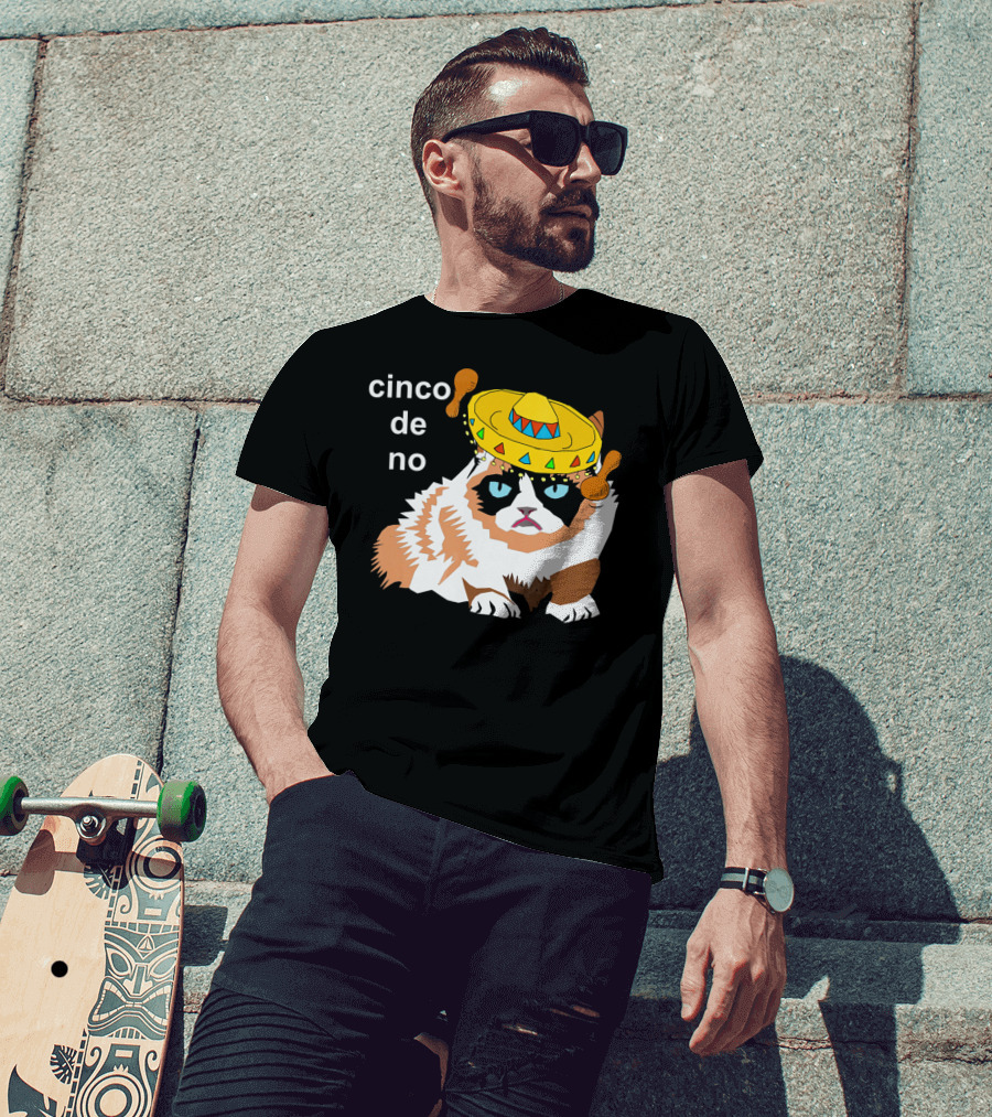 Cinco De No Angry Cat Sombrero Humor T-Shirt