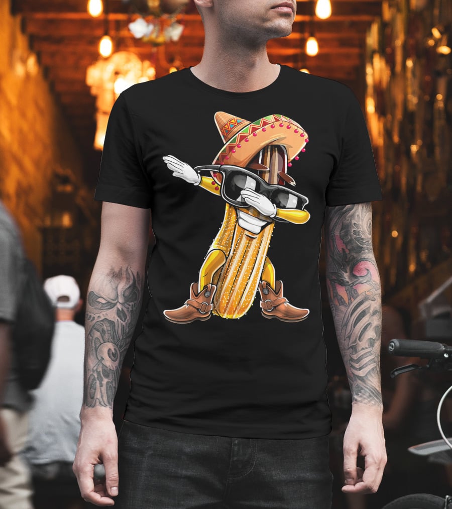 Dabbing Churro Sombrero Cinco De Mayo Party T-Shirt