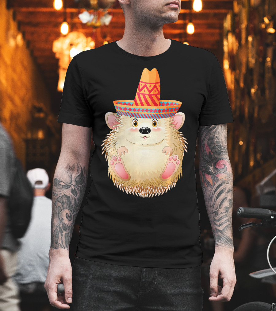 Sombrero Porcupine Mexican Fiesta Vibes T-Shirt