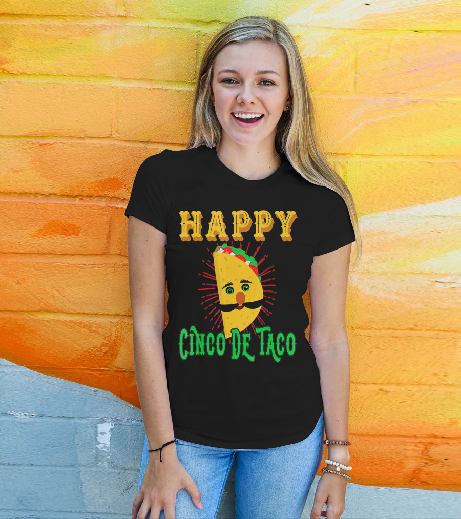 Happy Cinco DE Taco Funny Mustache T-Shirt