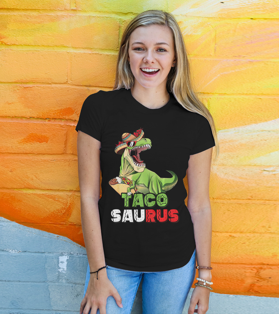 Tacosaurus Mexican Rex Cinco De Mayo Dinosaur Fiesta T-Shirt