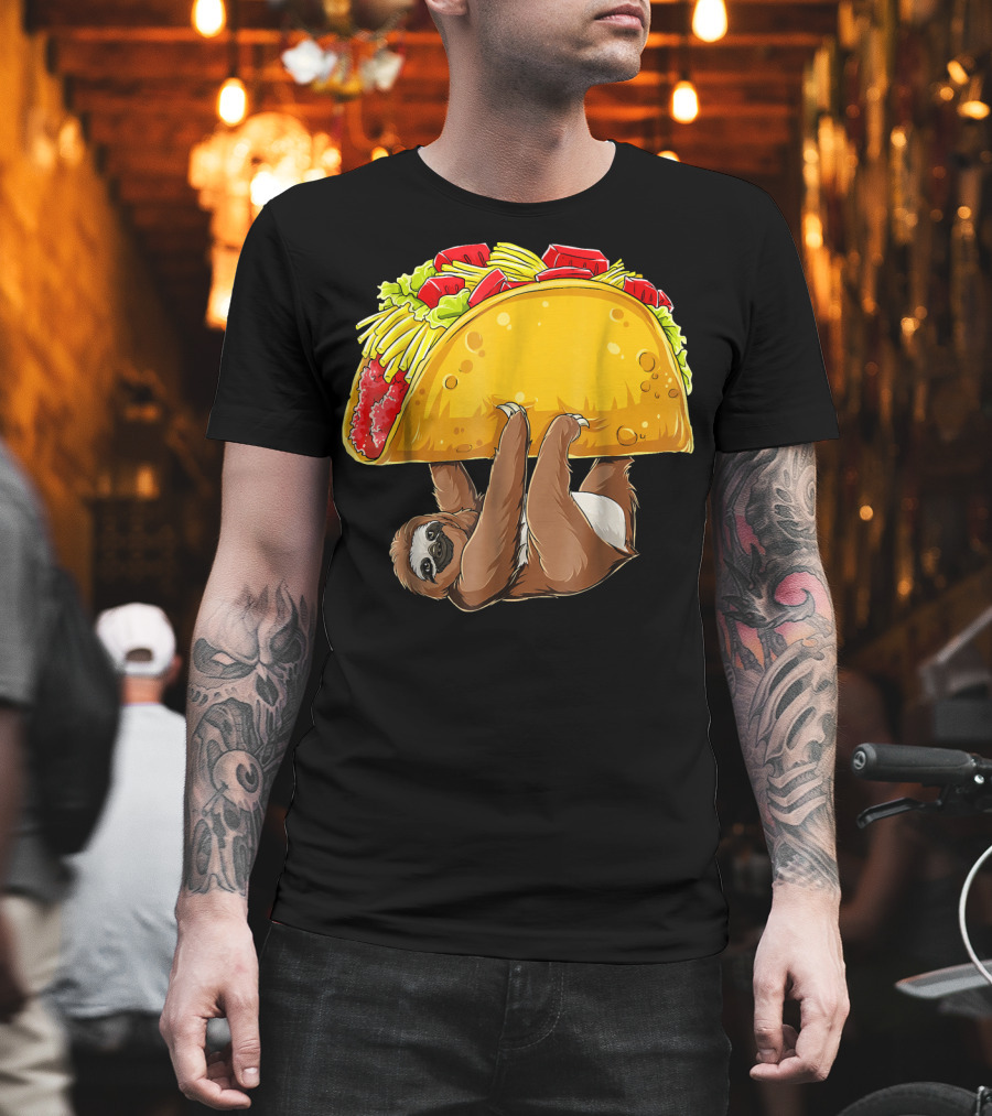 Sloth Hanging From Giant Taco Cinco De Mayo T-Shirt