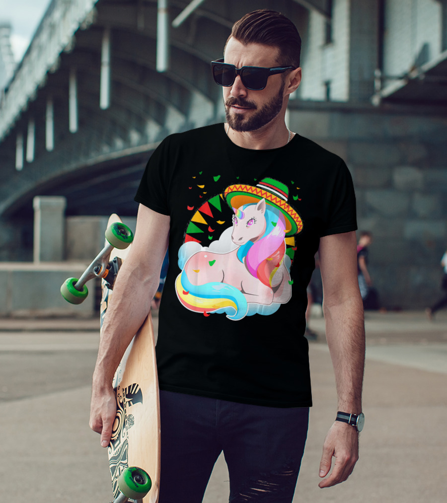 Cinco De Mayo Magical Unicorn Sombrero T-Shirt