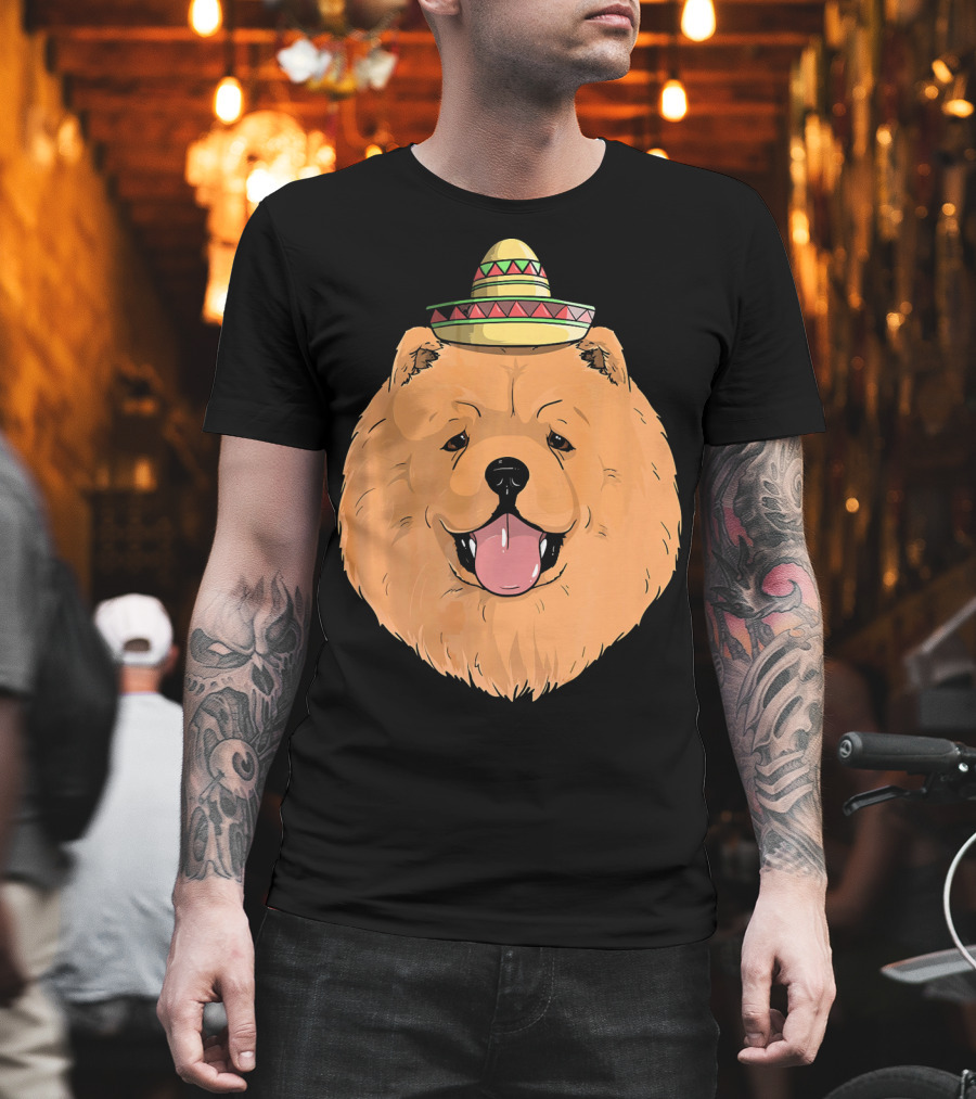 Chow Chow Dog Sombrero Fiesta Cinco De Mayo T-Shirt