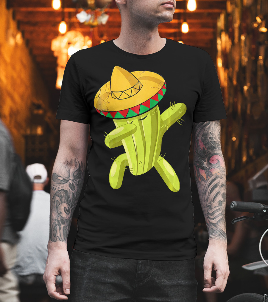 Dancing Cactus With Sombrero Funny Cinco De Mayo For Son T-Shirt