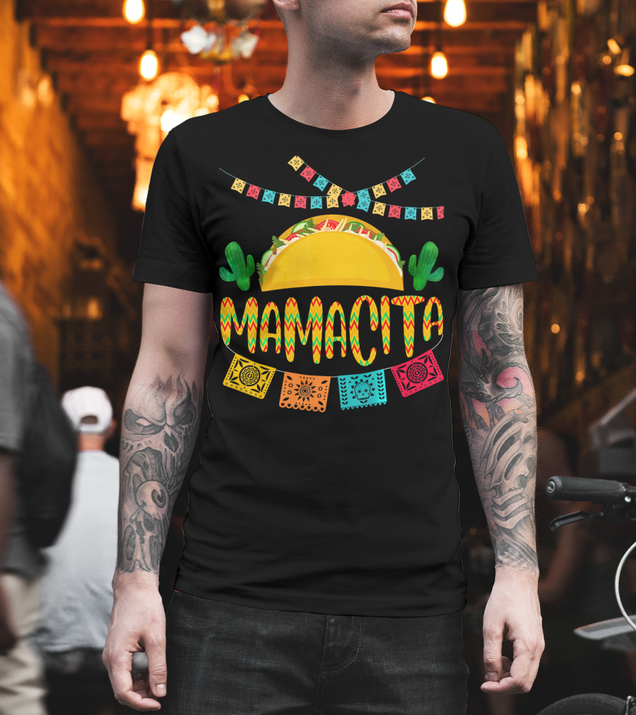 Mamacita Cactus Taco Mexican Fiesta Cinco De Mayo T-Shirt