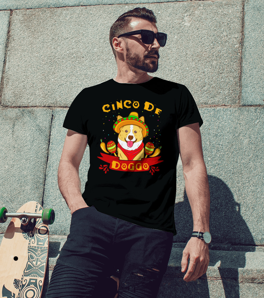 Cinco De Doggo Cinco De Mayo Sombrero Fiesta Corgi T-Shirt