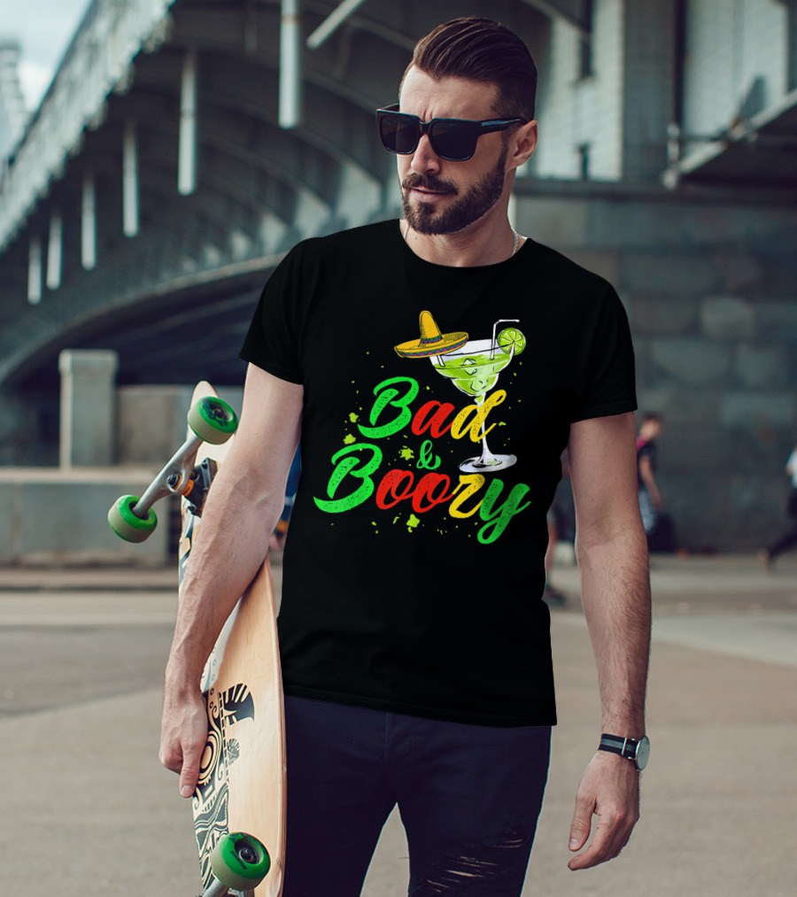 Cinco De Mayo Bad And Boozy Sombrero Margarita Lime Drink T-Shirt