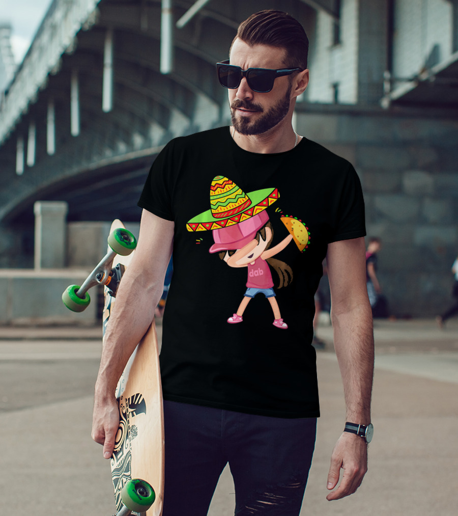 Funny Girl Dab Taco Sombrero Cinco De Mayo T-Shirt