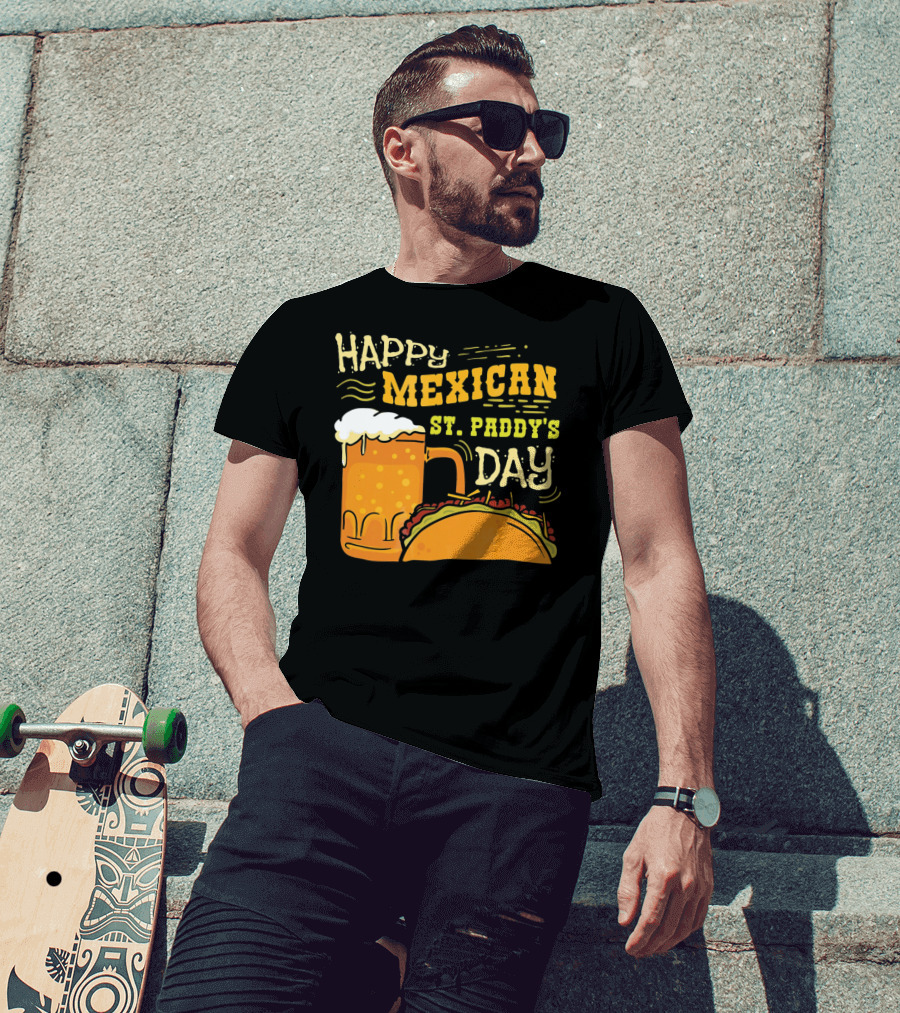 Happy Mexican St. Paddy's Day Beer Mug With Taco T-Shirt