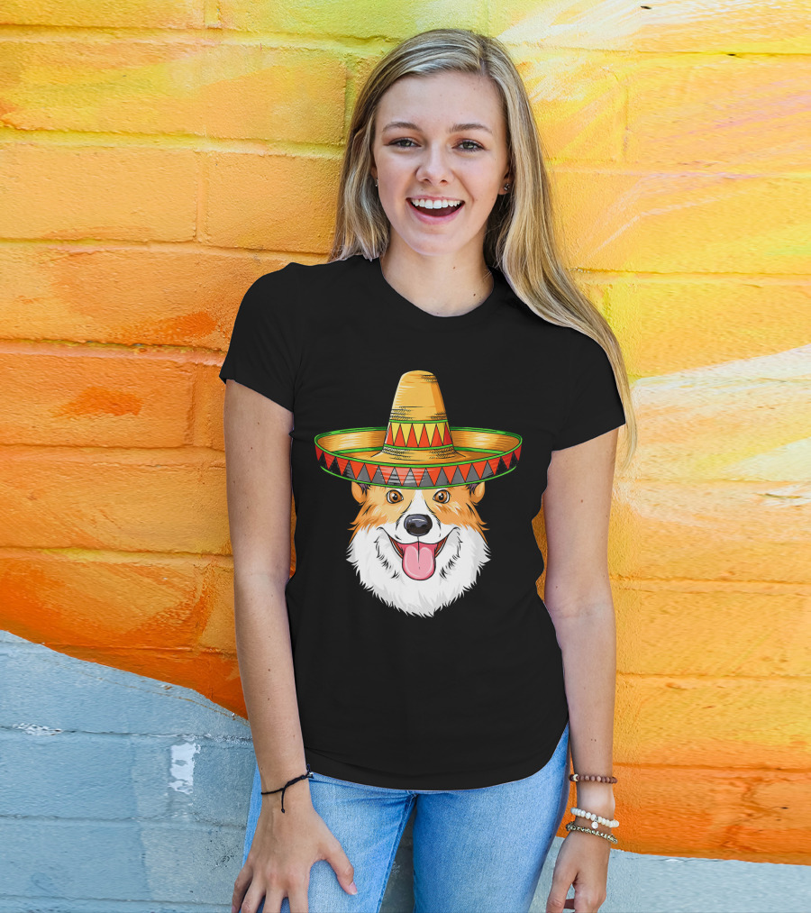 Corgi Cinco De Mayo Mexican Sombrero T-Shirt