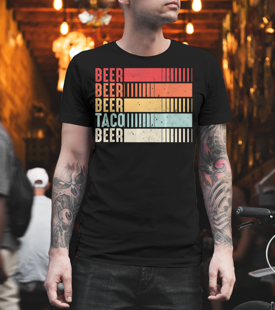 Beer Beer Beer Taco Beer Funny Mexican Cinco T-Shirt