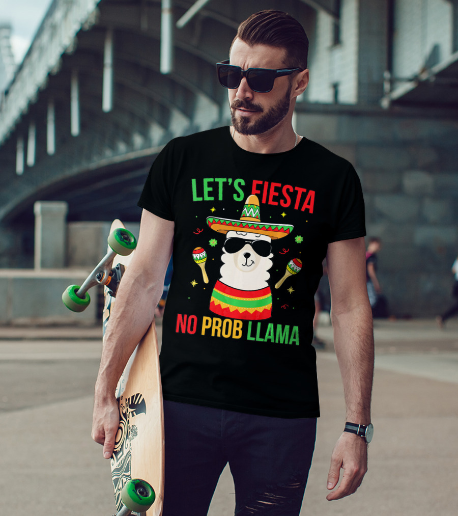 Let's Fiesta No Prob Llama Cinco De Mayo T-Shirt