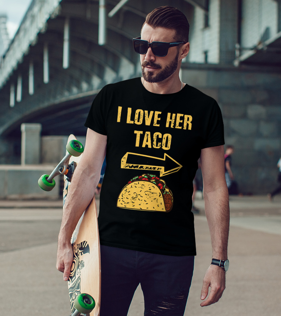 I Love Her Taco Arrow Matching Couple Cinc T-Shirt