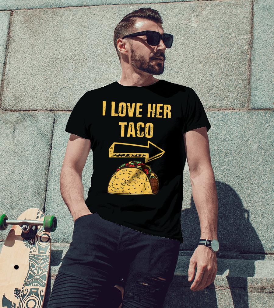 I Love Her Taco Arrow Matching Couple Cinc T-Shirt