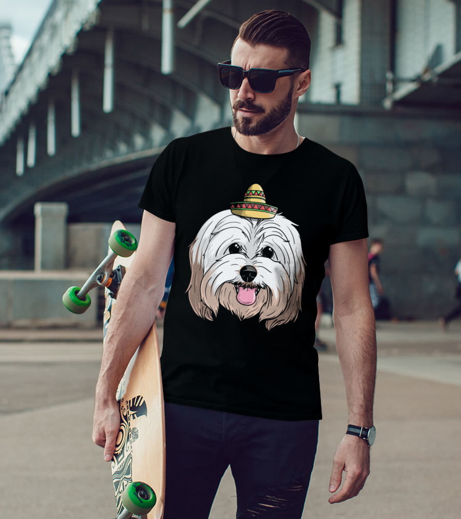 Havanese Dog Sombrero Fiesta Cinco De Mayo T-Shirt
