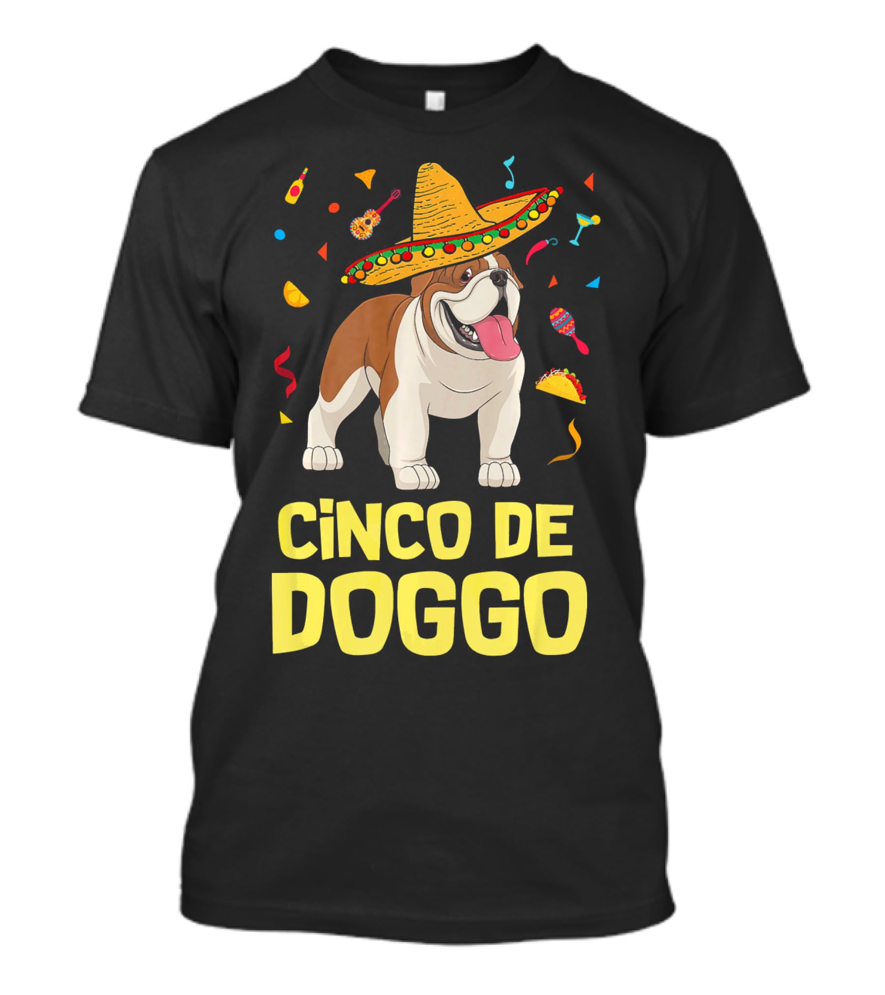 Cinco De Doggo Taco Sombrero English Bulldog T-Shirt