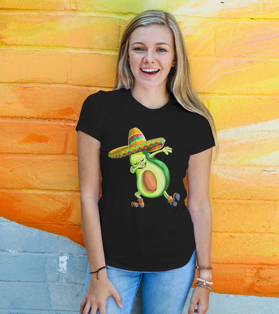 Cinco De Mayo Dancing Avocado With Sombrero T-Shirt