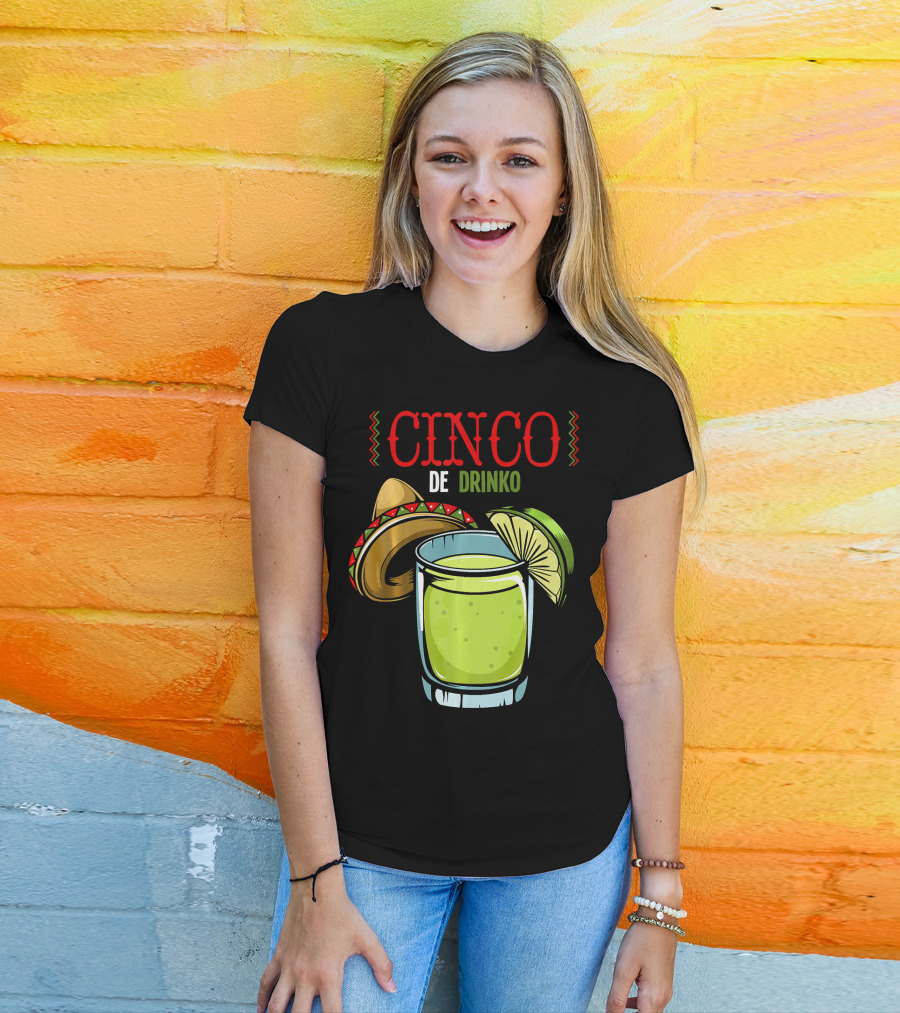 Cinco De Drinko Sombrero Lime Margarita Iconic Cinco De Mayo T-Shirt