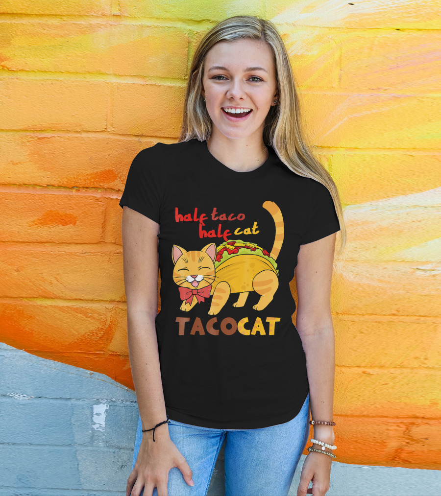 Half Taco Half Cat TacoCat Cinco De Mayo Taco T-Shirt