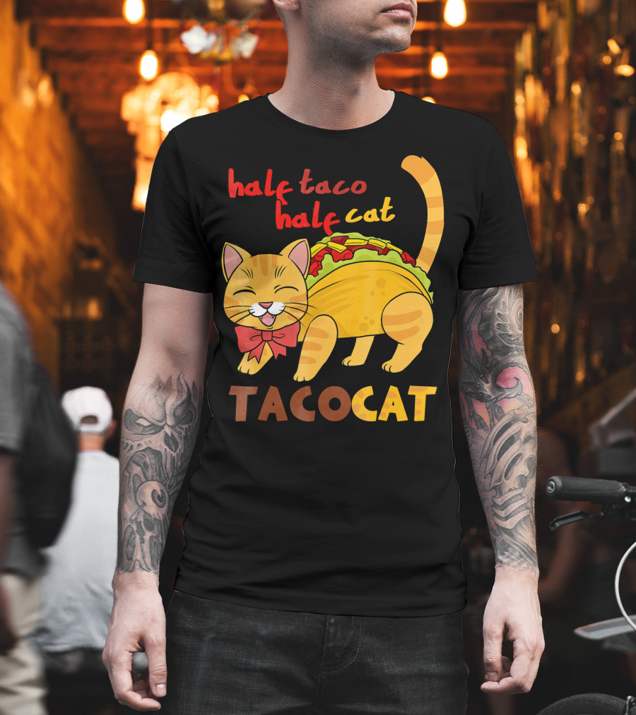 Half Taco Half Cat TacoCat Cinco De Mayo Taco T-Shirt