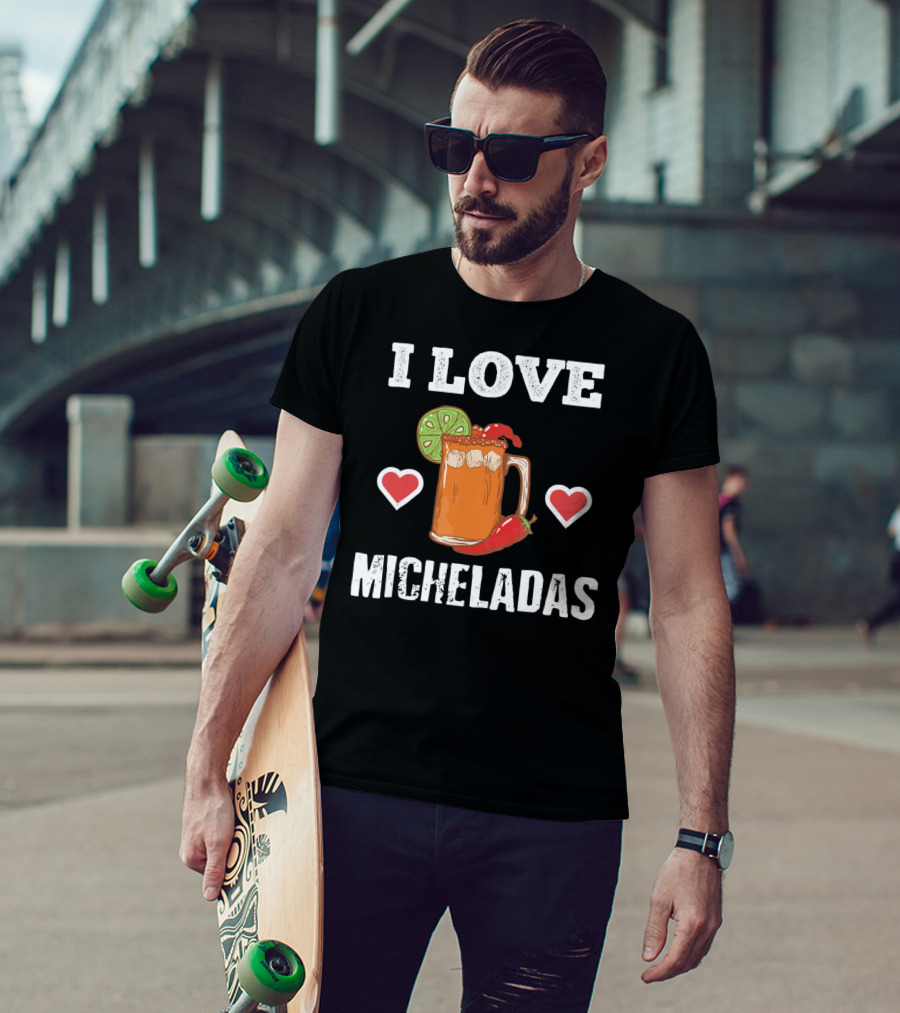 Cinco De Mayo I Love Micheladas Hearts Lime Pepper T-Shirt