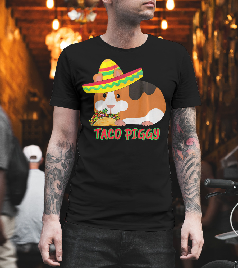 Cinco de Mayo Taco Piggy Guinea Pig with Sombrero T-Shirt